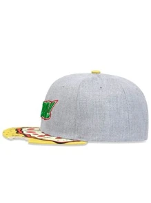 1pc Men's Pizza Design Hip Hop Baseball Cap, Outdoor Sun Protection And Casual Hat, Suitable For Spring And Autumn Outings, Travel, Beach Parties - Grey - View 3