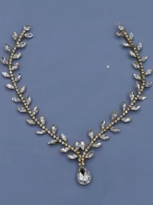 1pc Bride Crystal Rhinestone Head Chain, Forehead Jewelry & Hair Accessories For Wedding, Party And Other Formal/Special Occasions Royal - Gold - View 5