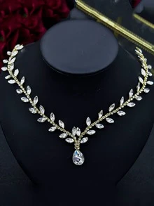 1pc Bride Crystal Rhinestone Head Chain, Forehead Jewelry & Hair Accessories For Wedding, Party And Other Formal/Special Occasions Royal - Gold - View 3