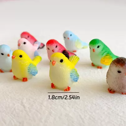 8入組DIY樹脂微型鳥材料套件適用於室內和戶外裝飾用品配件