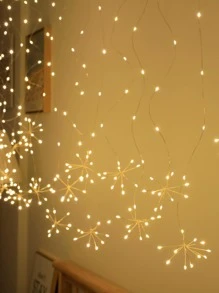 1pc 200LED 2m*1m Small Flower Curtain String Lights, Suitable For Indoor Decoration, Room, Bedroom, All Season Fairy Lights, Holiday Gift Lights - Multicolor - View 6