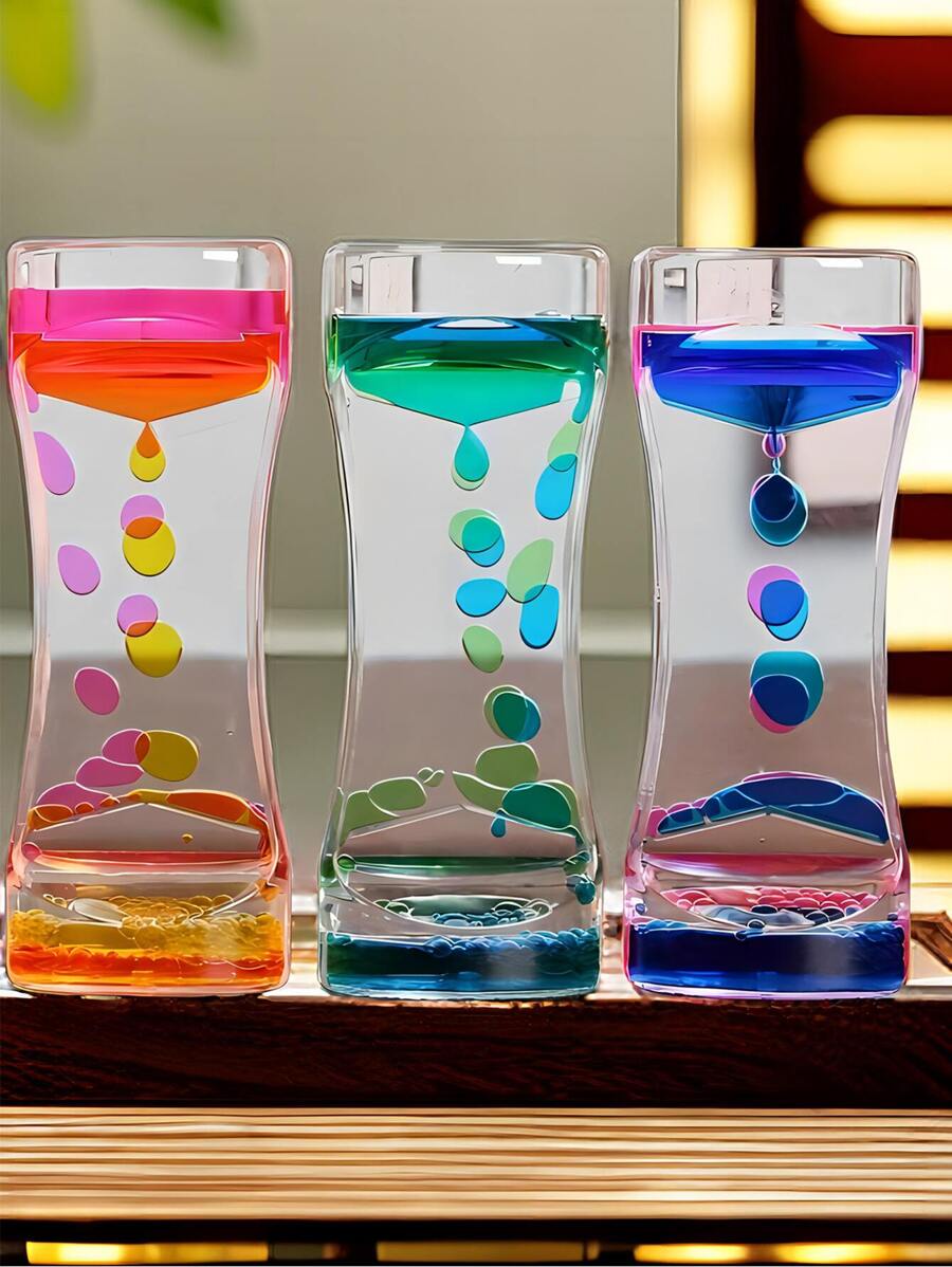 1PC Blue Green Iquid Motion Bubbler For Kids And Adults, Liquid Bubbler, Timer For Sensory Play, Fidget Toy , Stress Management , Cool Desk Decor Gifts