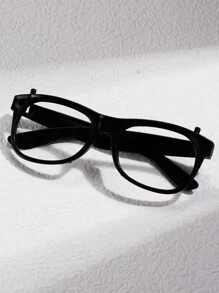 1入組新款韓式寬框眼鏡框,黑框,適用於處方鏡片和圓形 / 方形臉型,使臉型看起來更纖細,輕盈,適用於平鏡片眼鏡 - 黑色 - 查看 3