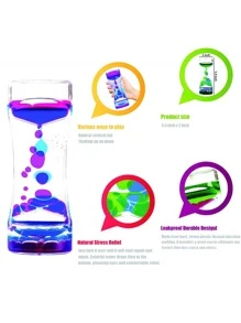 1PC Blue Green Iquid Motion Bubbler For Kids And Adults, Liquid Bubbler, Timer For Sensory Play, Fidget Toy , Stress Management , Cool Desk Decor Gifts