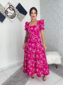 Women Dresses - Hot Pink - View 1