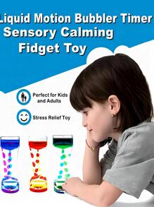 1PC Blue Green Iquid Motion Bubbler For Kids And Adults, Liquid Bubbler, Timer For Sensory Play, Fidget Toy , Stress Management , Cool Desk Decor Gifts