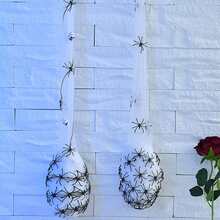 3PCS Halloween Decoration Hanging Light Up Spider Egg Sacs Outdoor Decoration Glowing Spider Web Egg Indoor Lighted Gift For Party - Yellow - View 8