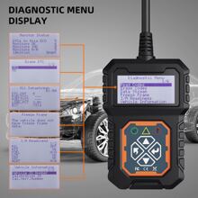 Lector de códigos de coche OBD2, herramienta de diagnóstico, escáner de código OBDII para luz de motor encendida, lector de códigos de fallas, herramienta de diagnóstico EOBD CAN para autos con protocolos OBDII desde 1996 de 12V - Negro - Ver 8