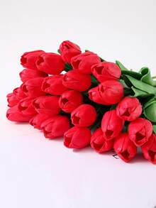 10入組人造鬱金香花束,逼真pu仿真花結婚、派對、辦公室裝飾,母親節禮物(13寸)