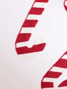 Miater 1入組帆布聖誕糖果刺繡枕套 - 白色 - 查看 4