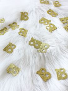 50 pièces/Décor de table Confettis pour 18e anniversaire avec impression de numéros, Noël - Doré - Voir 2