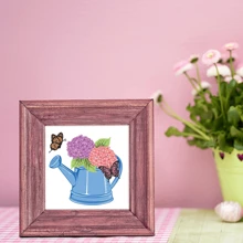 1Sheet Layering Kettle Clear Stamps Layered Butterfly Hydrangeas Silicone Clear Stamp Seals for Cards Making DIY Scrapbooking Photo Journal Album Decoration - Black - View 4