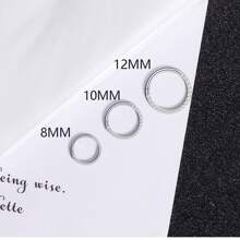 1入組時尚不銹鋼平底方晶鋯石鼻環穿孔首飾合適的適用於日常穿著兩者男性和女性 - 鋼色 - 查看 2