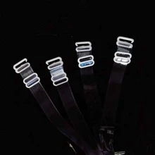 2入組內衣肩帶透明可拆卸矽膠女性彈性腰帶可調節防滑胸墊 - 白色 - 查看 2