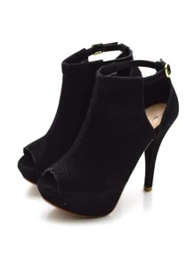 Women Heeled Sandals - 黑色 - 查看 4