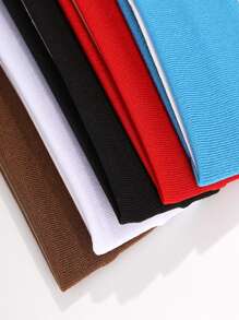 1pc Wide Red Hair Band For Sports, Yoga, Stretchy Hair Tie, Hair Accessory - Red - View 4