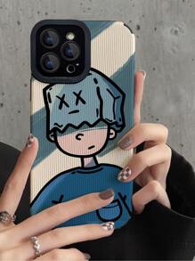 Apple Cartoon Graphic Phone Case - Multicolor - View 2