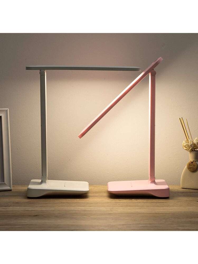 1 piece, pink, multifunctional desk lamp, powered by data cable, multiple color temperatures, stepless touch dimming, soft light eye protection, free high lighting, dormitory, office, mobile phone holder, foldable writing light, SL-858