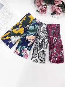 4 chiếc băng đô boho cho nữ, băng đô cài tóc, khăn xếp, băng đô hoa mềm mại cho tóc hàng ngày, yoga, thể thao, thể dục, Halloween - Nhiều màu - Xem 2