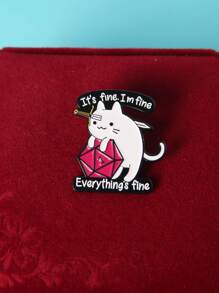 1pc Cute Cat Shaped Brooch Pin For Women - Multicolor - View 3