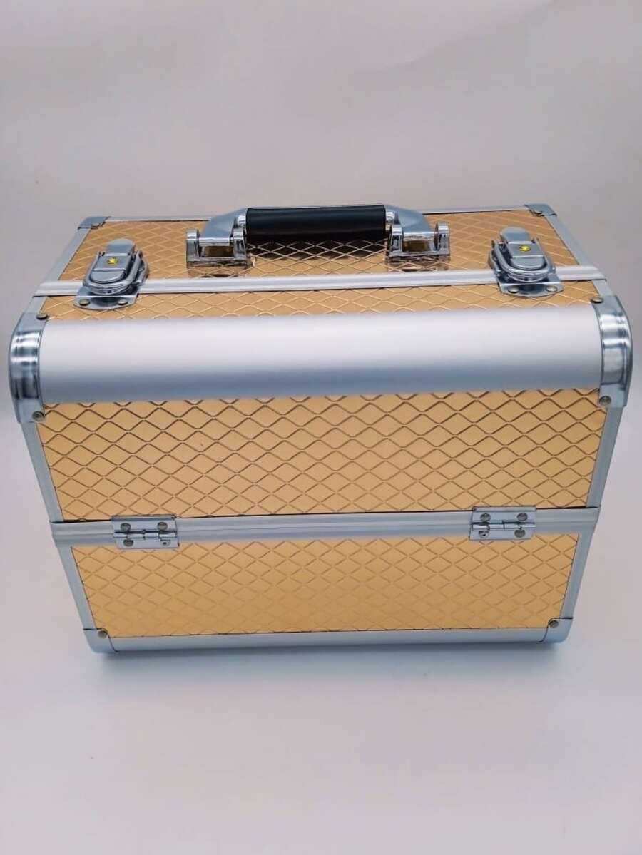 NECESER ORGANIZADOR DE MAQUILLAJE MAKEUP PROFESIONAL COSMETIQUERA MALETIN CAJA PORTÁTIL - Bronce - Ver 1