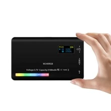 LED RGB 相机 Vlogging 灯全彩输出视频灯套件可调光 2500K-9000K 双色面板灯 CRI 95+ 可充电 3100mAh LED 视频灯柔光箱便携式摄影灯冷靴相机视频灯 CRI95 双色可调光 Vlog 灯适用于 DSLR 相机摄像机 Gopro