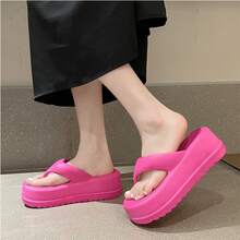 1雙女性乙烯-乙酸乙烯共聚物拖鞋帶增加高度適合夏天,海灘,人字拖