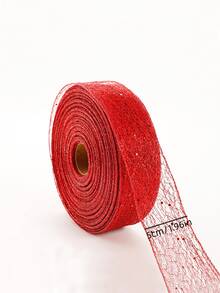 2m Red Christmas Ribbon - Red - View 4