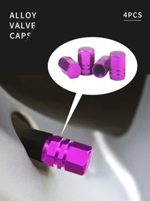 4个装铝合金轮胎气门嘴帽,紫色,汽车轮胎防尘气门嘴盖,轮毂装饰配件,适用于大多数车辆,耐腐蚀合金材质,防盗铝合金轮毂,轮胎,气门,轮胎气门杆,气门嘴帽,密封盖,汽车配件 - 紫色 - 查看 4