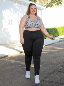Plus Size Leggings - Negro - Ver 2