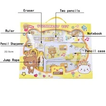 8pcs/set Cartoon Stationery Set Combo Gift Box - Yellow - View 6