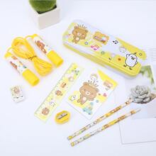 8pcs/set Cartoon Stationery Set Combo Gift Box - Yellow - View 4