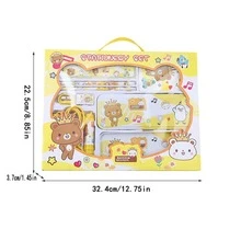 8pcs/set Cartoon Stationery Set Combo Gift Box - Yellow - View 7