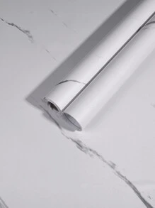 1 Roll 40cm Marble Matte Finish Pvc Floor Sticker - Black and White - View 6