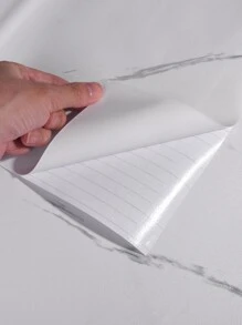 1 Roll 40cm Marble Matte Finish Pvc Floor Sticker - Black and White - View 5