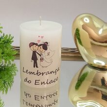 Vela Lembrancinha Casamento Enlace Artesanal - Branco - Visão 2
