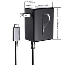 充电器兼容 Switch、Switch Lite 和 Switch Oled，交流适配器兼容 Switch Tv Dock 模式，5 英尺 C 型 Switch 充电线。15v2.6a 输出，用于 Switch 快速充电 - 美規 - 查看 2