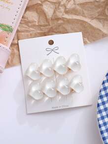 2pcs White Heart Alligator Hair Clips For Women Claw Clips Hair Slide Hair Barrettes - White - View 1