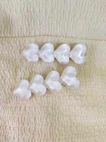 2pcs White Heart Alligator Hair Clips For Women Claw Clips Hair Slide Hair Barrettes - White - View 5