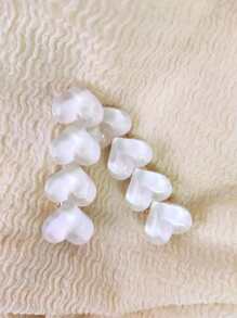 2pcs White Heart Alligator Hair Clips For Women Claw Clips Hair Slide Hair Barrettes - White - View 3
