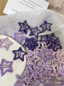 30pcs Women's Y2k Style Star Design Hair Clips For Sweet Girls, Slight Color Difference Casual - Multicolor - View 1