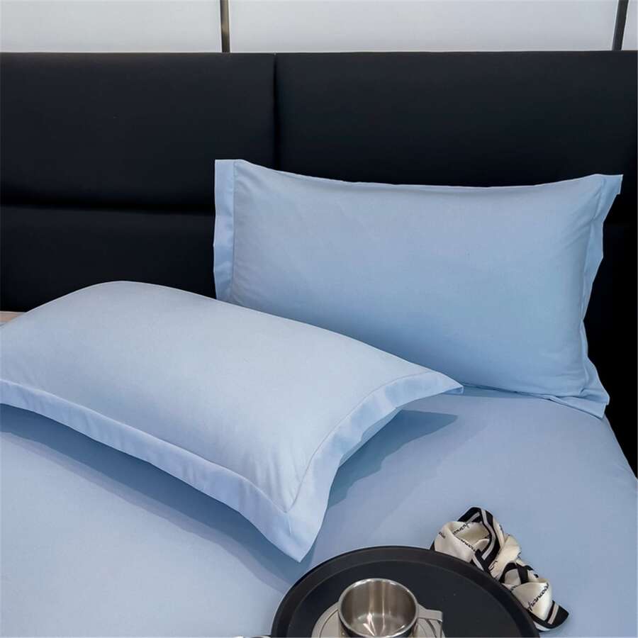 Light Blue Polyester Pillowcase 48/74cm Pillow Cover Without Pillow Core/set Of 2 - Baby Blue - View 1