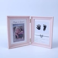 1pc Baby One-Month Commemorative Frame With Hand & Foot Prints Pattern And Random Photo Frame Design Baby Shower Family Decorations Gifts Baby Shower Easter Gifts Things For Girls/Boys - White - View 5