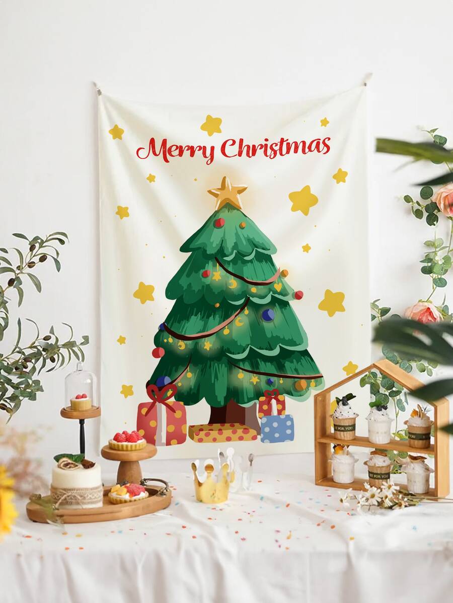 1 件聖誕主題掛毯適用於臥室、客廳、宿舍壁掛裝飾
