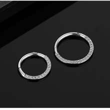 1入組時尚不銹鋼平底方晶鋯石鼻環穿孔首飾合適的適用於日常穿著兩者男性和女性 - 鋼色 - 查看 4