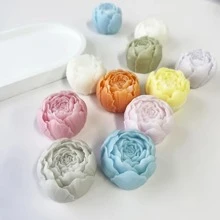 1pc Flower Aromatherapy Candle Silicone Mold For Making Car Decoration, Aromatherapy Plaster Crafts Diy - White - View 3