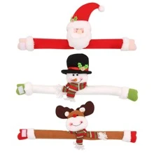 Nouvelle décoration de Noël, pinces à rideau créatives avec motifs de vieux homme de neige, renne, pinces à rideau, convient pour la décoration de Noël, la décoration de la maison, les fêtes, les fournitures d'anniversaire (7,48 x 20,47 pouces) - Multicolore - Voir 4