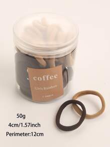 50pcs Jar Pack Basic High Elasticity Hair Ties For Women Casual,Woman Head Accessories, Woman Hair Accessories Ponytail Holders Hair Elastics Hair Rubber Bands Scrunchies Hair Rope, Hair Bobbles ,Gym Sport Outfit Gym Beauty Makeup Woman Accessories Elastic Band - Coffee - View 5