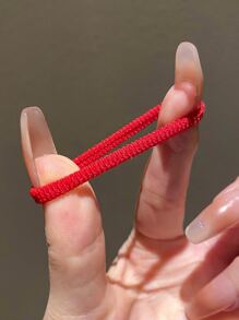 1 包/100 件女士小号多色高弹力发带休闲粉色配饰 - 查看 6