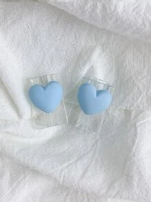 2pcs 3d Heart Shaped Cord Protector - Baby Blue - View 2